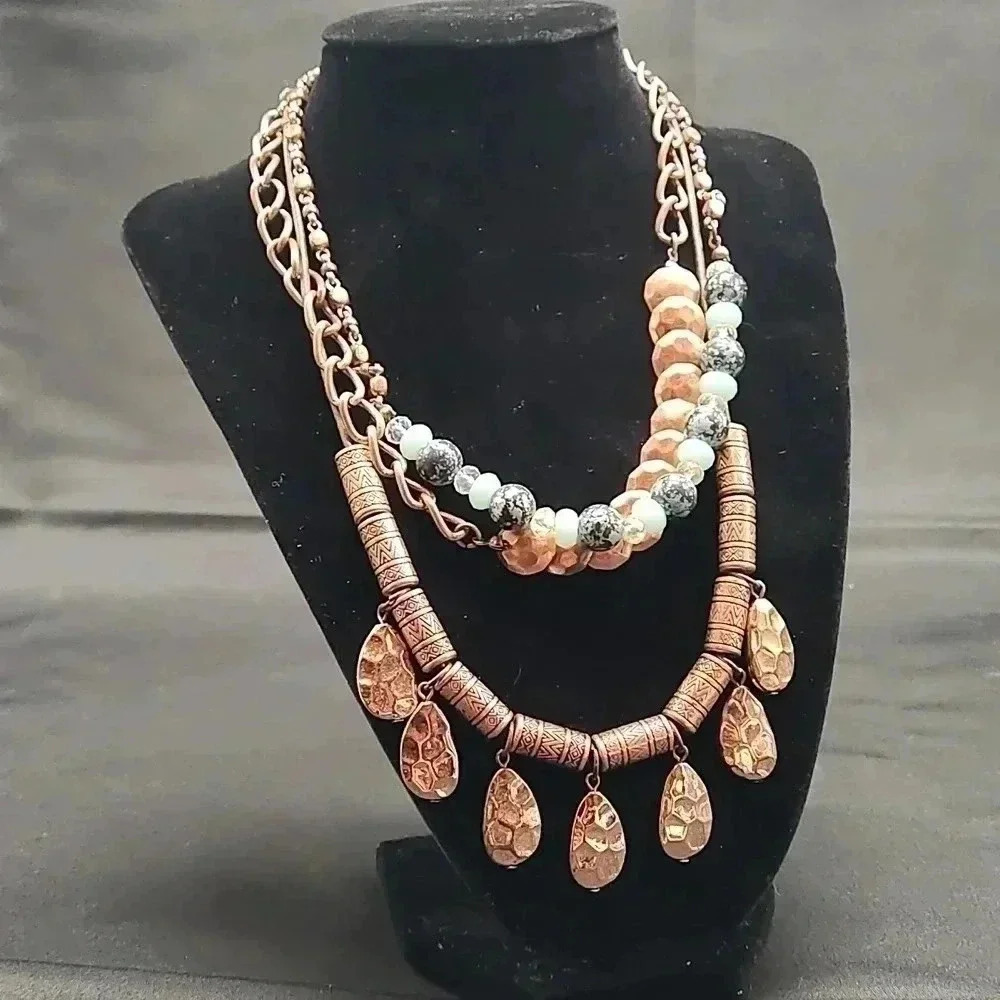 Multilayered Copper Tone Necklace #bundlefive